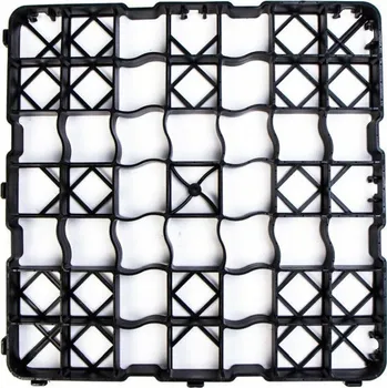 Venkovní dlažba Černá plastová zatravňovací dlažba N40 - 49,2 x 49,2 x 4 cm, 89897240
