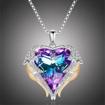 Náhrdelník Éternelle Náhrdelník Swarovski Elements Angel Wings Gold - andělská křídla NH2121-SN8080A(4) 40 cm + 5 cm (prodloužení)