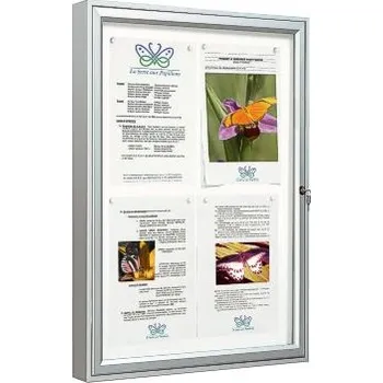 Venkovní vitrína Klasik, eloxovaná, 6xA4, 750x750x58 mm