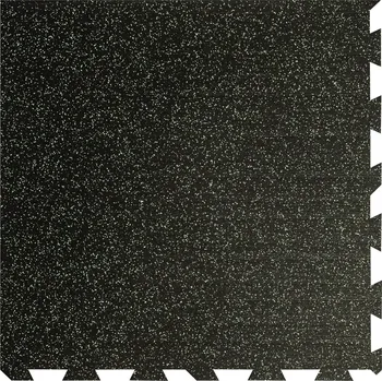 Venkovní dlažba Černo-zelená gumová modulová puzzle dlažba (roh) FLOMA FitFlo SF1050 - 100 x 100 x 2 cm, 80903676