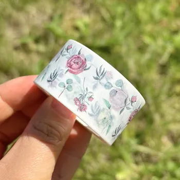 Lepicí páska Be Nice Lepicí washi páska - Eukalyptus s pivoňkou