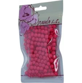 Dětské navlékací korálky Korálky 8mm amarantové červené matné plastové 50 g