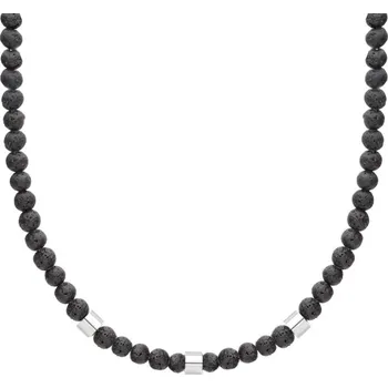 Náhrdelník Manoki Pánský korálkový náhrdelník Maurice - 6 mm lávový kámen X-WA538S/45 Černá 45 cm