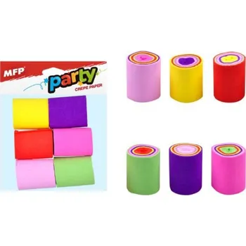 Krepový papír Krepový papír 6ks barevný mix