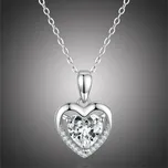 GRACE Silver Jewellery Stříbrný náhrdelník Amorita - stříbro 925/1000, čirý zirkon, srdce NH-BSN252-2/33 Bílá/čirá 41 cm + 5 cm (prodloužení)