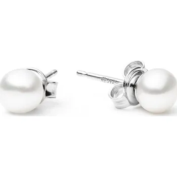Náušnice Gaura Pearls Náušnice s bílou 5.5-6 mm říční perlou Chloe, stříbro 925/1000 EFB06-N/W Bílá