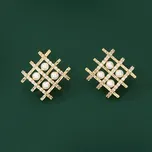 JAY Náušnice s perlou a zirkony Marta, stříbrné zapínání JAY-0007-MEMOE001 Bílá