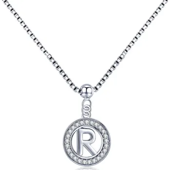 Náhrdelník GRACE Silver Jewellery Stříbrný náhrdelník písmeno R - stříbro 925/1000 NH-28-BSP001/R Stříbrná 45 cm R
