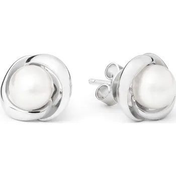 Náušnice Gaura Pearls Stříbrné náušnice s bílou perlou Callista, stříbro 925/1000 SK19371E/W Stříbrná Bílá