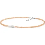 Gaura Pearls Korálkový náhrdelník s biwa perlou Lea - měsíční kámen 222-68 40 cm + 3 cm (prodloužení) Bílá