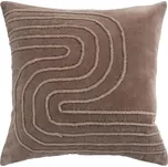 SCANquilt povlak COTTON VELVET křivky hnědá 45 x 45 cm 226104594