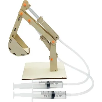 ostatní stavebnice DIY hydraulické rameno 3D model Dřevěná vzdělávací stavebnice s injekčními stříkačkami Fyzikální experiment Vědecká hračka pro děti