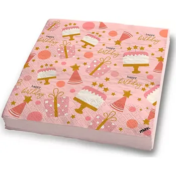 Papírový ubrousek Papírové ubrousky Rosegold dort 20ks