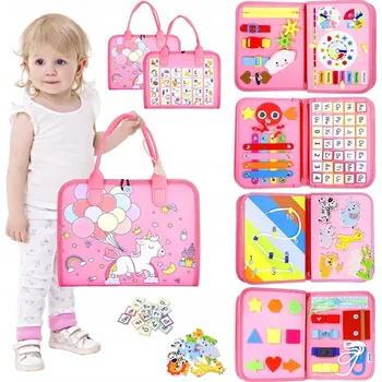 Hračka pro nejmenší Senzorická Manipulační Tabule Montessori Hodiny Skládací Pro Holčičku