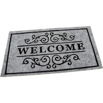 Rohožka Šedá textilní vstupní rohož FLOMA Welcome - Deco - délka 33 cm, šířka 58 cm, výška 0,3 cm, 89897110