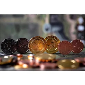 Příslušenství k deskovým hrám Vesuvius Media Sada středověkých kovových mincí (50 ks)