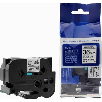 Pásek do tiskárny Kompatibilní páska s Brother TZ-261 / TZe-261, 36mm x 8m, černý tisk / bílý podklad