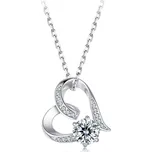 GRACE Silver Jewellery Stříbrný náhrdelník Josette 0,5 ct MOISSANITE + CERTIFIKÁT NH-MSN045/139 Stříbrná 40 cm + 5 cm (prodloužení)