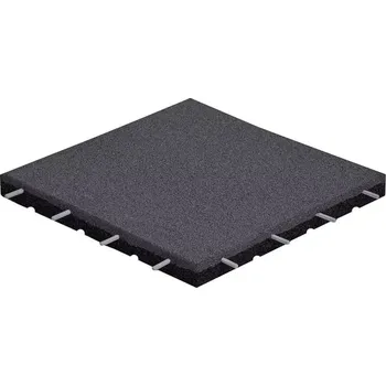 Venkovní dlažba Šedá gumová certifikovaná dopadová dlažba FLOMA ProF - 50 x 50 x 6 cm, 78904060