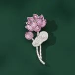 Éternelle Luxusní květinová brož Lourdes B8135-LXT1249B Stříbrná