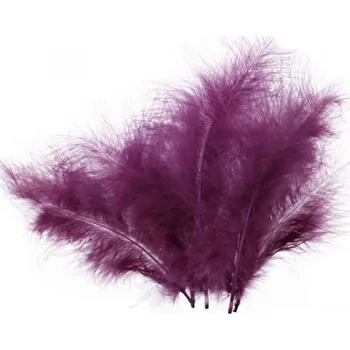 Peří - 5 ks tm.fialová 16 cm
