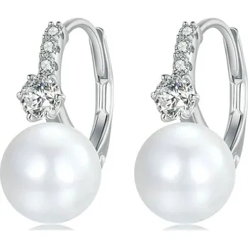 Náušnice GRACE Silver Jewellery Stříbrné náušnice s perlou a zirkony Ricarda, stříbro 925/1000 E-BSE928/166 Bílá