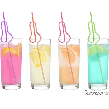 Sada brček ve tvaru penisu Glitterati, 8 ks