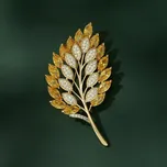 Éternelle Brož se zirkony a krystaly Swarovski Beatrix - květina B7102 Žlutá