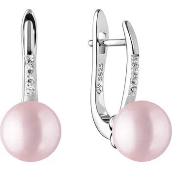 Náušnice Gaura Pearls Stříbrné náušnice s levandulovou perlou Amber, stříbro 925/1000 SK21228EL/L Levandulová