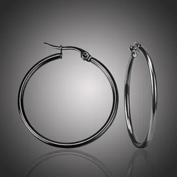 Náušnice Victoria Filippi Stainless Steel Ocelové náušnice Noema Black - kruhy, chirurgická ocel, průměr 4 cm E18110-3/3 Černá 4 cm