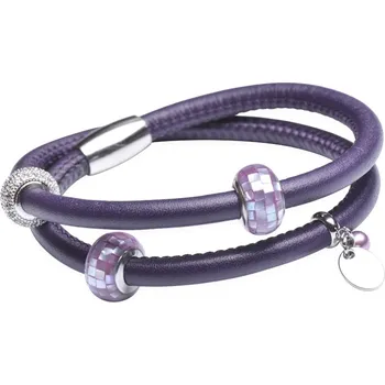 Náramek Gaura Pearls Náramek Theodora - chirurgická ocel, Ametyst ST183-4B Fialová 19,5 cm