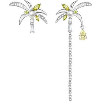 Náušnice JAY Náušnice se zirkony Kokosové palmy - stříbrné zapínání JAY-9173-ZS51205 Stříbrná
