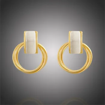 Náušnice Éternelle Pozlacené náušnice Martina E1306 Zlatá