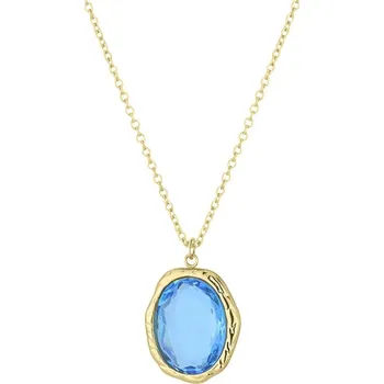 Náhrdelník Manoki Ocelový náhrdelník Meriel - modrý krystal, chirurgická ocel WA805GN Modrá 45 cm + 5 cm (prodloužení)