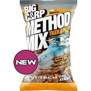 Návnadová surovina Bait-Tech Krmítková Směs Big Carp Method Mix Tiger & Peanut 2 kg