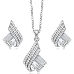 GRACE Silver Jewellery Stříbrná souprava šperků Swarovski Elements Marisa, stříbro 925/1000 SET2075-S0003(2) Bílá/čirá 40 cm + 5 cm (prodloužení)