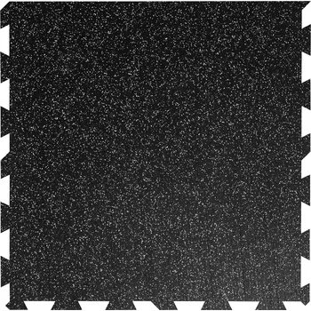 Černo-šedá gumová modulová puzzle dlažba (okraj) FLOMA FitFlo SF1050 - 100 x 100 x 2 cm, 80903787