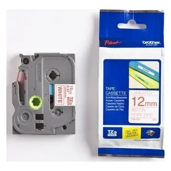 Pásek do tiskárny Brother TZ-232 / TZe-232, 12mm x 8m, červený tisk / bílý podklad