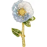 Éternelle Elegantní brož s modrobílou květinou Carla B7376-HJSPX0002 Zlatá