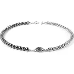 Daniel Dawson Pánský náhrdelník Leone - hematit, chirurgická ocel, lev NH1289-0301/45 Šedá 45 cm