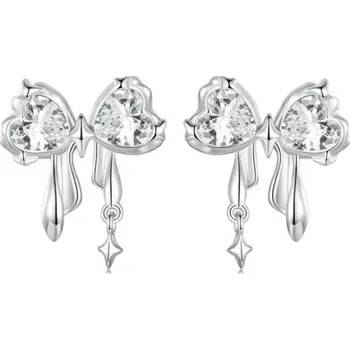 Náušnice GRACE Silver Jewellery Stříbrné náušnice s mašličkami a zirkony - stříbro 925/1000 E-BSE1061/243 Stříbrná