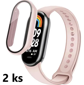 Sportovní měřič 2ks Ochranný kryt pro Xiaomi Smart Band 9 - Růžový MBSCZ-3DKRYTRU29