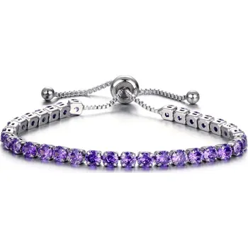 Náramek Sisi Jewelry Náramek Swarovski Elements Cianoti Ametyst NR1111-ST-G54(10) Fialová 14 cm + 9 cm (prodloužení)