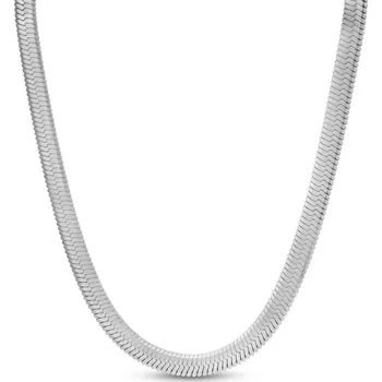 Náhrdelník Victoria Filippi Stainless Steel Ocelový herringbone řetízek – 5 mm plochý hadí náhrdelník NH1327-50/95 Stříbrná 50 cm