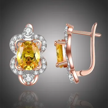 Náušnice Éternelle Náušnice Swarovski Elements Phoebe E-KZCE314 Žlutá