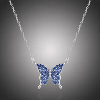 Náhrdelník Éternelle Náhrdelník se zirkony Martina - motýl NH1194-930456 Stříbrná 44 cm