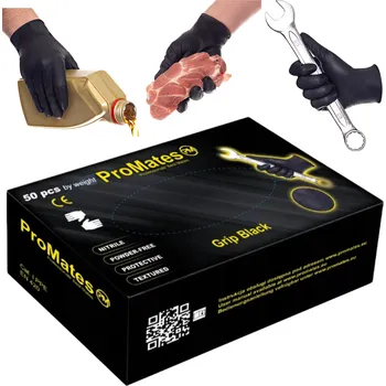 Pracovní rukavice Rukavice ProMates Grip Black velikost 11 - XXL 25 párů