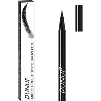 Tužka na obočí Černá voděodolná tekutá tužka na obočí 0,6 ml Dlouhotrvající oční linka Odolná proti potu Jemný hrot Rychleschnoucí make-up doplněk