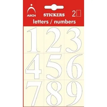 Speciální papír Čísla bílá 0-9, výška 38 mm - 2 archy v blistru