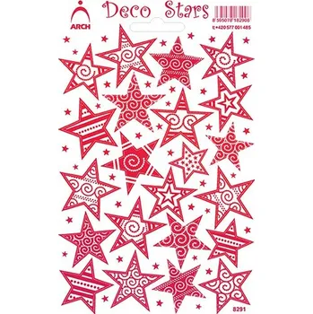 samolepka Samolepky dekorační hvězdy červené 8291RG